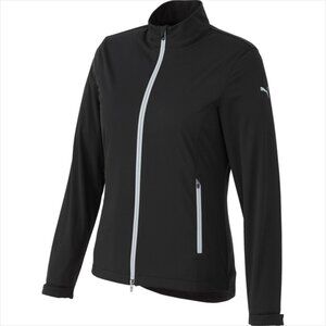 PUMA Womens Black Golf Tech Lightweight Waterproof Full-Zip Jacket Medium NEW